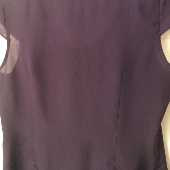 The Limited Womens Top Purple Cap Sleeve Semi Sheer Blouse V Neck Small Pullover - Picture 3 of 8